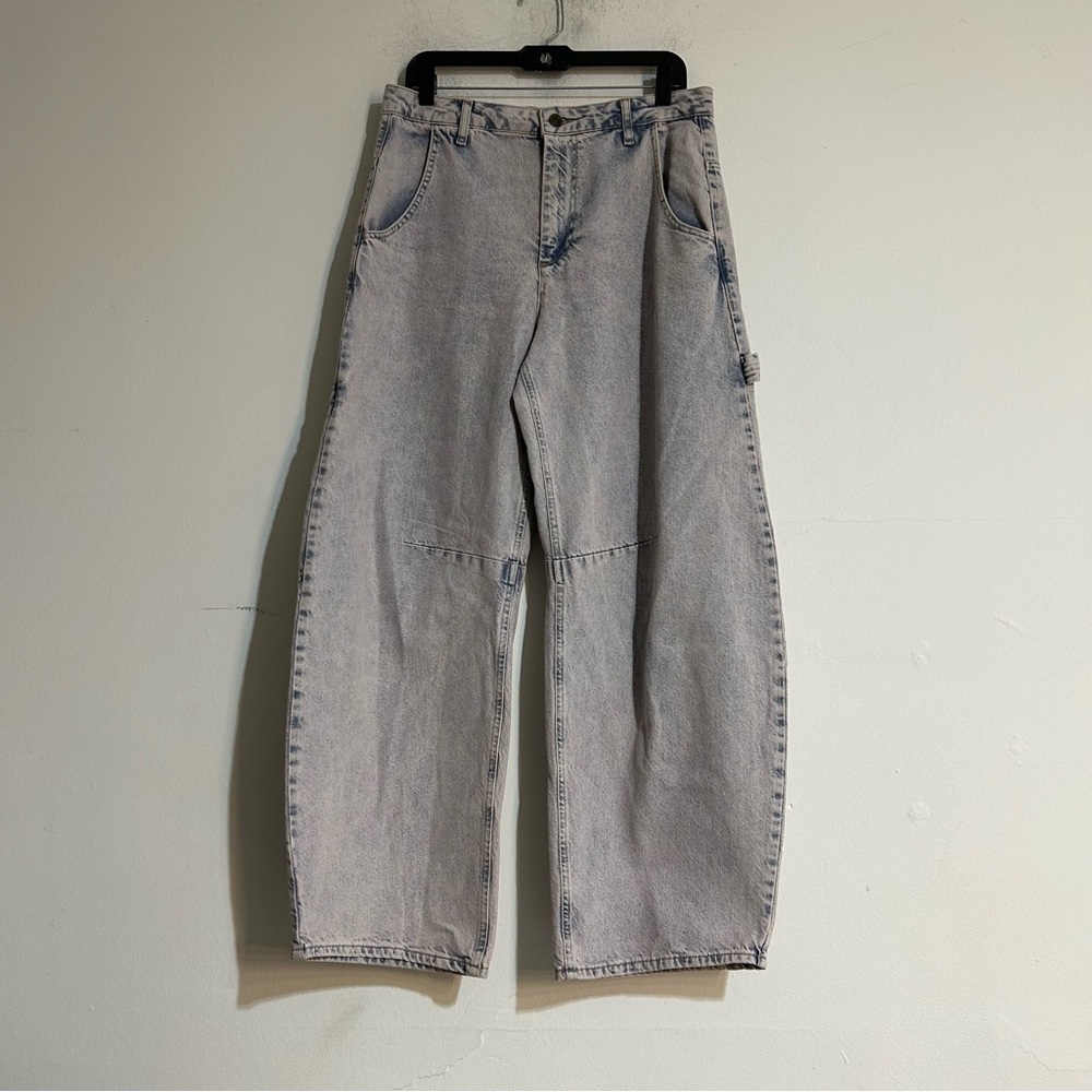 ARRANGE Sydney Denim Barrel Leg Cotton Jeans Light Purple 8 Baggy Utility Cargo
